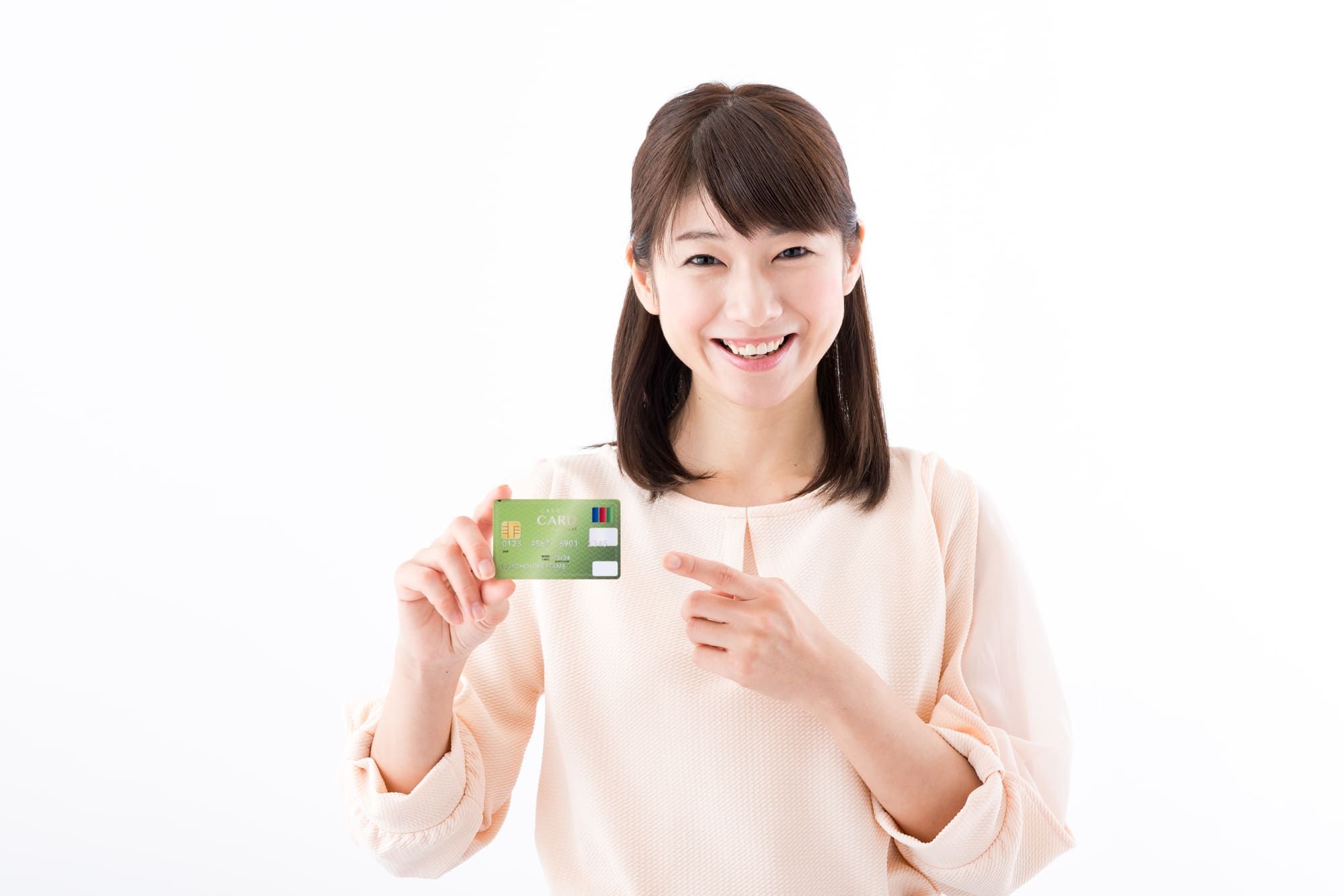 クレジットカード3を持った女性